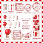 Shes Ready to Pop Baby Shower Decorations, All-in-1 Retro Soda Pop Baby Shower Decorations with Balloon Arch Baby Boxes Plates Napkins Cake Toppers Tablecloth Backdrop Banner for Gender Reveal Party - Image 4