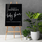 Andaz Press 16"x20" Black Acrylic Personalized Baby Shower Welcome Sign, Gender Neutral Large Custom Sign for Easel Stand, Modern Baby Shower Decorations - Image 2