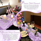 Lavender Boho Cheesecloth Table Runner 12 Pack 17x108 Inch Sheer Gauze - Image 6
