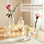 36 Pcs Bud Vases Set, Small Bud Vases in Bulk, Clear Glass Flower Vases, Multiple Shape Cute Vintage Bottles for Rustic Wedding Centerpieces, Table Decor, Party Decor, Baby Shower & Home Decor(Clear) - Image 4
