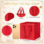 Windyun 50 Pcs Mini Paper Gift Bags with Handle 6 x 6 x 6'' Square Small Favor Bag with DIY Thank You Tag for Christmas Birthday Wedding Bridal Shower Bridesmaid Graduation Party - Image 2