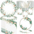 400 Pcs Sage Green Plate and Napkin Party Supplies, Green, Ease by Sunnychicc