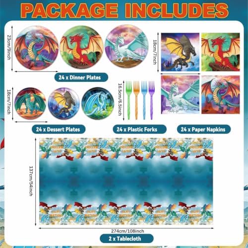 178Pcs Dragon Birthday Party Supplies Set Fantasy Dragon Knight Decoration - Image 2