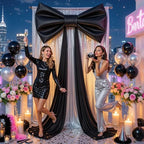 Big Black Bow Backdrop Large Black Bow Decor Gift Bows Birthday Decorations 48x24x120 Inches Giant Bow Birthday Party Backdrop for Wedding Baby Shower Photography Coquette Room Decor - Image 4