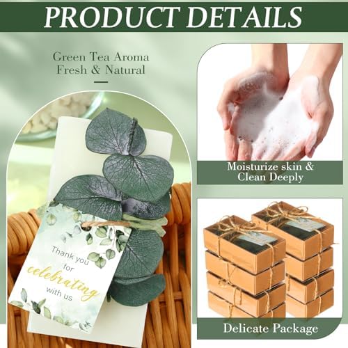 24 Sets Eucalyptus Soaps Wedding Favors Bulk with Thank You Cards - Image 3