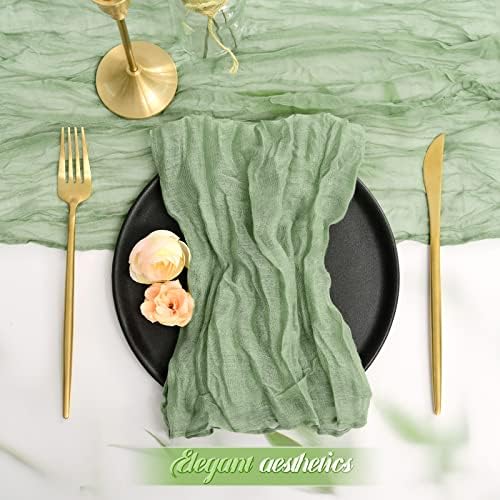fani 60 Pack Gauze Cheesecloth Napkins, 20 x 20 in, Sage Green - Image 4