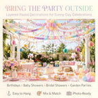 Macaron Paper Chain Kit with Streamers, Garlands & Balloons for Birthday - Image 4