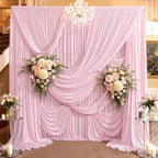 20ft×15ft Light Pink Backdrop Curtain for Wedding Parties by PartyVillage