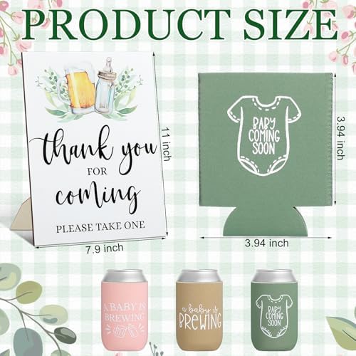 SiliFine 37 Pcs a Baby Is Brewing Can Coolers Baby Shower Party Favors - Image 3