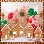 4 Pcs Christmas Gingerbread House Decor, Village Cardboard Cutout - Image 4