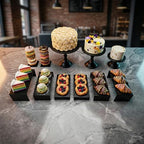 Black 11Pcs Metal Dessert Display Set Round Cake Stand Riser Platter - Image 4