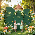 Hunter Green Arch Backdrop Cover 7.2ft 6.6ft 6ft Arch Cover Set of 3 Arch Covers Stretchy Backdrop for Wedding Party Baby Shower Birthday Photography Spandex Arch Stand Covers Backdrop Curtains Decor - Image 2