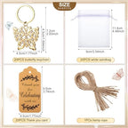 Ecation 40 Set Butterfly Keychains for Guests Wedding Thank You,Gold - Image 2
