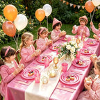 Hot Pink Plastic Party Plates Set 30 Guest Disposable Pink Party Supplies - Image 6