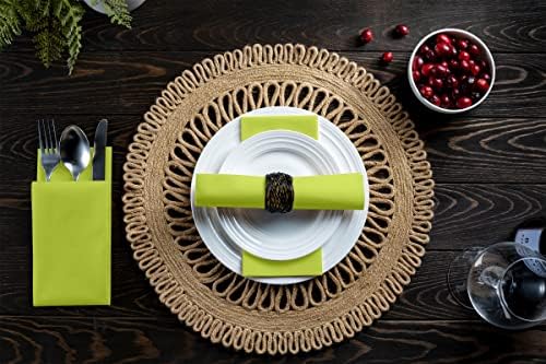 Linen-Feel Kiwi Paper Napkins - Decortive Cloth-Like Disposable Dinner Napkins - Soft And Absorbent Napkins for Thanksgiving, Party, Wedding, Bathroom Or Any Occasion. (Pack of 100) - Image 5