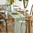 Artoid Mode 6-Pack Pearl Sage Green Gauze Table Runner 10FT Home Decor - Image 2
