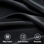 10 Panels 5x12ft Wrinkle Free Black Backdrop Curtains for Parties, Polyester Photo Backdrop Drapes 12 ft Long Back Drop Cloth for Wedding Birthday Photography Background, 50ftx12ft - Image 4
