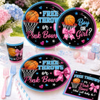 284Pcs Free Throws or Pink Bows Gender Reveal Decorations, Serve 20 Guests - Image 4