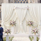 20ftx12ft Ivory Backdrop Curtain for Wedding Parties, Wrinkle Free Polyester 4 Panels Ivory Draping Photo Backdrop Drapes Back Drop Cloth Drapery for Birthday Photography Background - Image 6