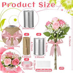 Suncalla 45 Pcs Baby Shower Centerpieces Rose, Pink Rose Vase Decor - Image 3