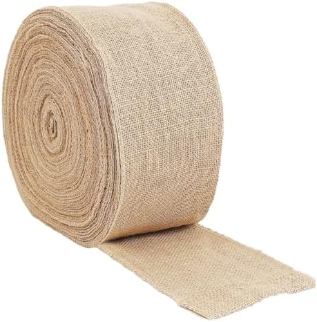 Beige Jute Cloth Ribbon Roll for Crafts Xmas Halloween Season by jojofuny