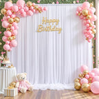 White Tulle Backdrop Curtain for Parties Wedding,20ft x 10ft Wrinkle Free Curtain Backdrop,2 Layer Drapes for Backdrop,Polyester Back Drop for Bridal Shower Birthday Baby Shower Photography - Image 7