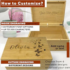 Floral Keepsake Boxes for Women, Butterfly Box Keepsake for Girls, Custom - Image 3