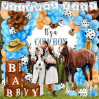 Foilswirl 197 Pcs Blue, Brown Cowboy Baby Shower Western Balloon Box Set - Image 2