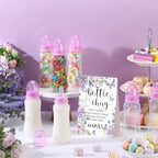 Trelaco 12 Pcs Baby Shower Bottle Chug Game, Butterfly, Purple - Image 6