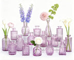 SUPMIND 16 Small Purple Glass Bud Vase, Flower Vase for Table Centerpieces by SUPMIND