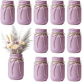 12 PCS 16oz Glass Mason Jars Flower Vases for Centerpieces,Purple by ZHURUININ