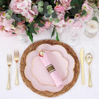 Supernal 30 Pack Gold Plastic Silverware Set with Pre Rolled Pink Napkin - Image 5