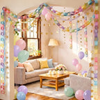 Gleebixi Pastel Birthday Decorations Kit with Paper Chain Garland - Image 7