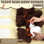 Seenelling 6 Sets Bear Diaper Changing Baby Shower Game Kit, Chocolate - Image 2