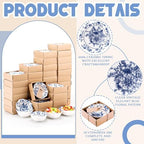 SiliFine 48 Pcs Wedding Favors for Guests Small Ceramic Bowls, Flower, Blue - Image 6