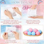 Ctosree 31 Pieces Gender Reveal Baby Shower Diaper Game 1 Diaper Baby Shower Game Board 7 Diapers 10 Plastic Balls 1 Organza Bag for Bridal Games Boy Girl - Image 4