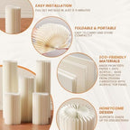 Cylinder Stands for Party 5Pcs Round Pedestal Stand Foldable Cardboard Columns Cylinder Tables for Parties Baby Shower Birthday Wedding Pillars Display Decoration (White,5PCS) - Image 4