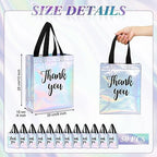 Fumete 50 Pcs Iridescent Glossy Thank You Gift Bag with Handles - Image 2