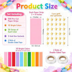 Chunky Colorful Paper Chain Garland Strips 500 Sheets 3 x 8 Inch - Image 3
