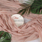 12 Pcs Dusty Pink Cheesecloth Table Runner 10Ft, Gauze Table Runners 21.5 x 120 inch,Semi Sheer Cheese Cloth Fabric Runner Bulk for Wedding,Party,Baby Shower,Bridal Shower - Image 5