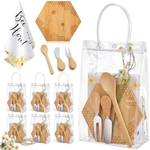 Nuenen 6 Sets Baby Shower Game Prizes Bee Mini Charcuterie Board, Hexagon by Nuenen