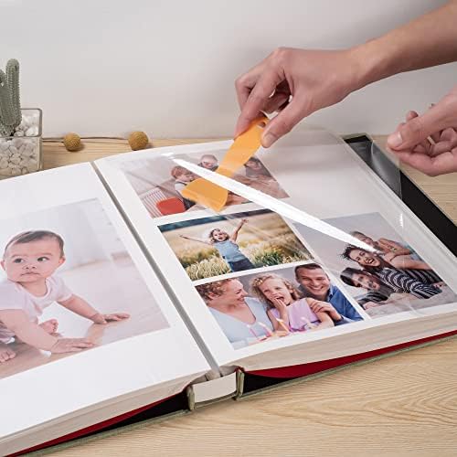 HoneyTolly Large Photo Album Self Adhesive, DIY Scrapbook Album for 600 Photos, 13"x12.6" 120 Pages Linen Cover Memory Book(Grass Green) - Image 5
