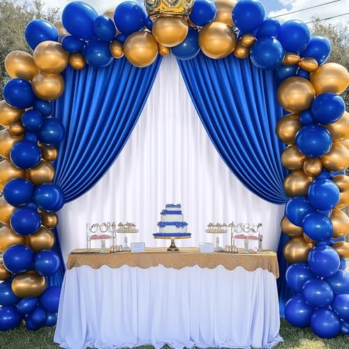 10×10 FT Wrinkle Free White Royal Backdrop Curtains for Parties, 4 Panels 2.5×10ft Wrinkle Free Soft Polyester Drapes for Backdrop Decor Themed Party Baby Shower Photo Background Curtain - Image 6