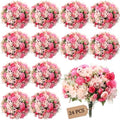 Tigeen 24 Bundles Peonies Artificial Flowers Faux Roses, Rose Red by Tigeen