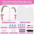 Jupwalz Arch Backdrop Stand and Cover Set, Metal Arch Stand with Rich Balloon Tool for Wedding Birthday Baby Shower Graduation Event Balloon Flowers Decor, Easy to Assemble (7.2FT & 6FT, White) - Image 2