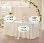 Spandex Tablecloth 6FT Rectangle Table Cover 2 Pack Ivory Wrinkle-Free - Image 6