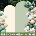 2PCS Arch Backdrop Covers Pea Green Cream (7.2ft+6ft) , 2 Sided Spandex Fitted Arch Stand Covers Background for Wedding Baby Shower Birthday Bridal Shower Party Decorations(Only Covers) - Image 3