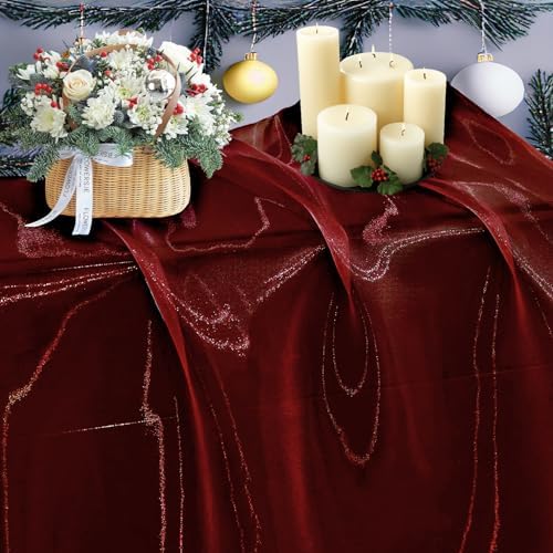 65 Yard Organza Fabric 44" Wide for Wedding Event Décor - Burgundy by MDS