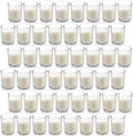 Housecret 48 Pack Warm White Unscented Clear Glass Filled Votive Candles. Hand Poured Wax Candle Ideal Gifts for Aromatherapy Spa Weddings Birthdays Holidays Party by Housecret