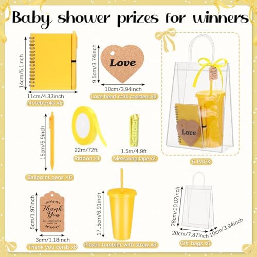 Dunzoom 461 Pcs Funny Baby Shower Games with Prize for Guest Winner, Yellow - Image 2